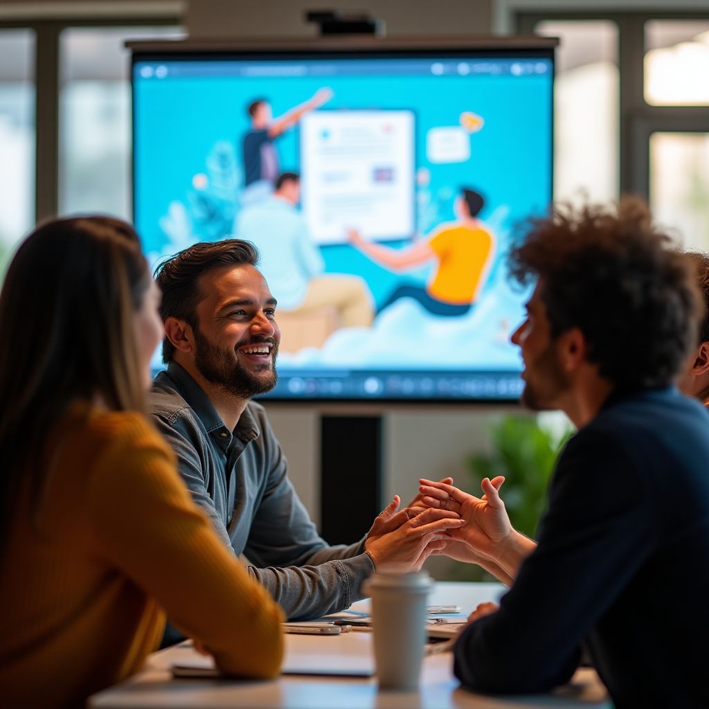 Ein Team feiert den erfolgreichen Abschluss eines digitalen Projekts